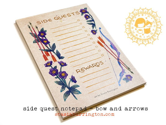 Side Quests Bows and Arrows Notepad