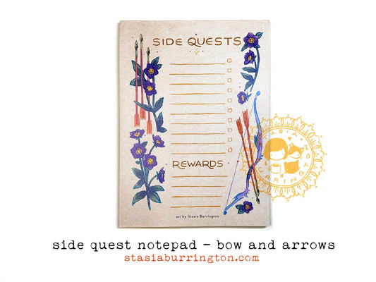 Side Quests Bows and Arrows Notepad